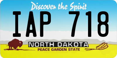 ND license plate IAP718