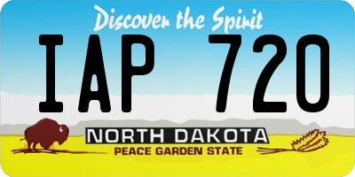 ND license plate IAP720
