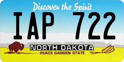 ND license plate IAP722