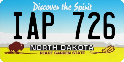 ND license plate IAP726