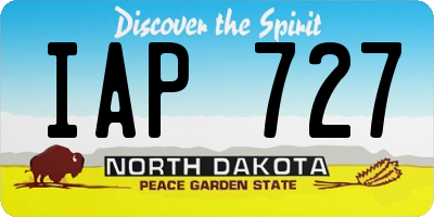 ND license plate IAP727