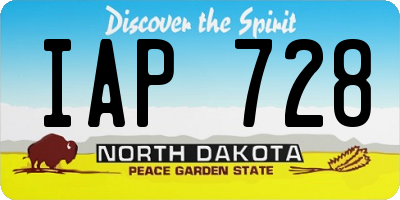 ND license plate IAP728