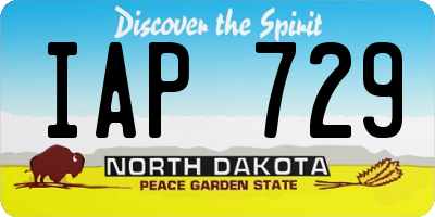 ND license plate IAP729