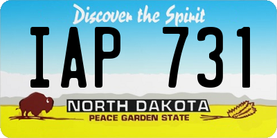 ND license plate IAP731