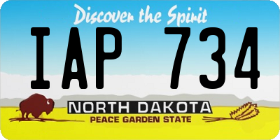 ND license plate IAP734