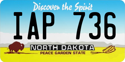 ND license plate IAP736