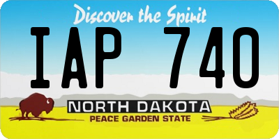 ND license plate IAP740