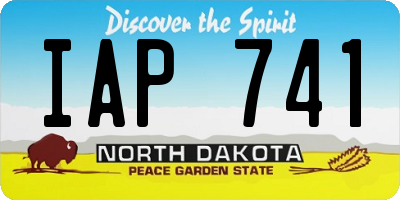 ND license plate IAP741