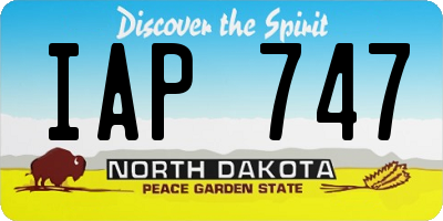 ND license plate IAP747