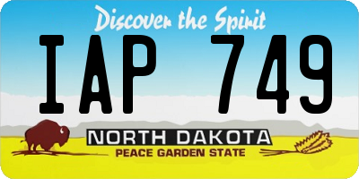 ND license plate IAP749