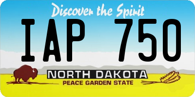ND license plate IAP750