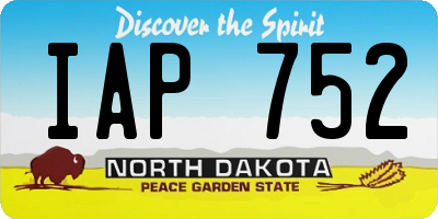 ND license plate IAP752