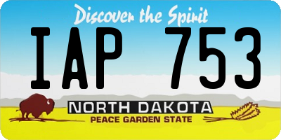 ND license plate IAP753