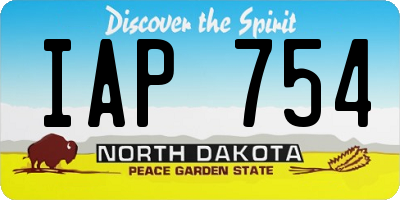 ND license plate IAP754