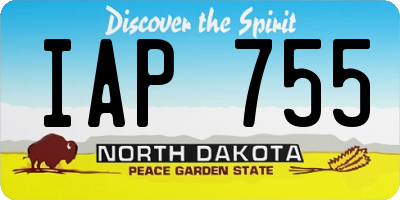 ND license plate IAP755