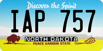 ND license plate IAP757