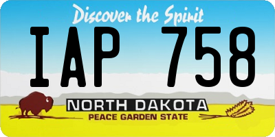 ND license plate IAP758