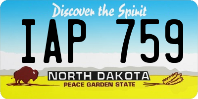 ND license plate IAP759