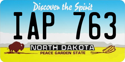 ND license plate IAP763