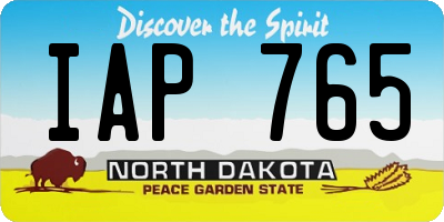 ND license plate IAP765