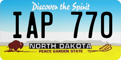ND license plate IAP770