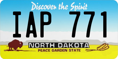 ND license plate IAP771