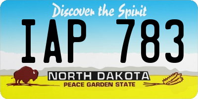 ND license plate IAP783