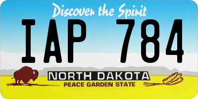 ND license plate IAP784