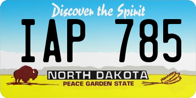 ND license plate IAP785