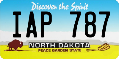 ND license plate IAP787