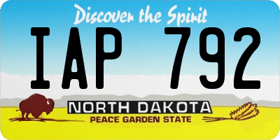 ND license plate IAP792