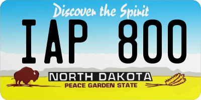 ND license plate IAP800