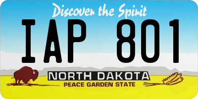 ND license plate IAP801