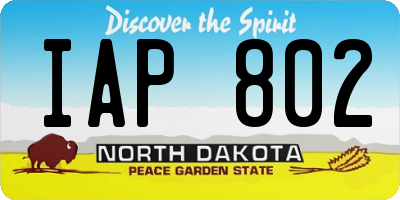 ND license plate IAP802
