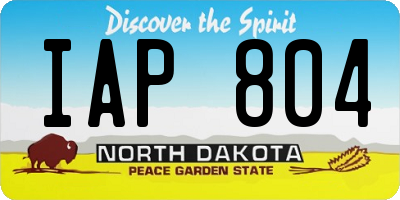 ND license plate IAP804