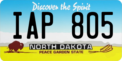 ND license plate IAP805