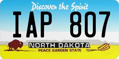 ND license plate IAP807