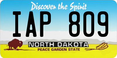 ND license plate IAP809