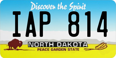 ND license plate IAP814