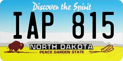 ND license plate IAP815