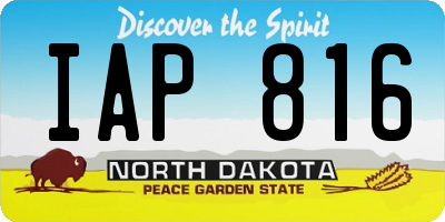 ND license plate IAP816