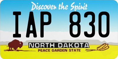 ND license plate IAP830