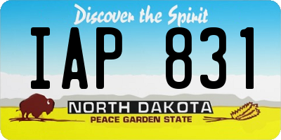 ND license plate IAP831