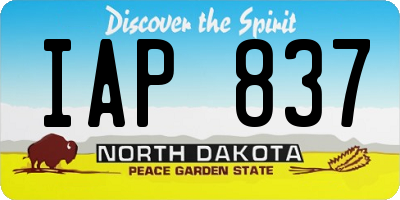 ND license plate IAP837