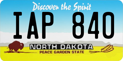 ND license plate IAP840