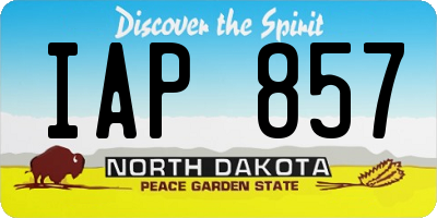 ND license plate IAP857