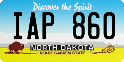 ND license plate IAP860