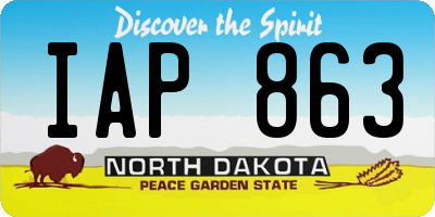 ND license plate IAP863