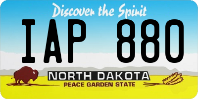 ND license plate IAP880