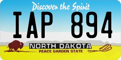ND license plate IAP894